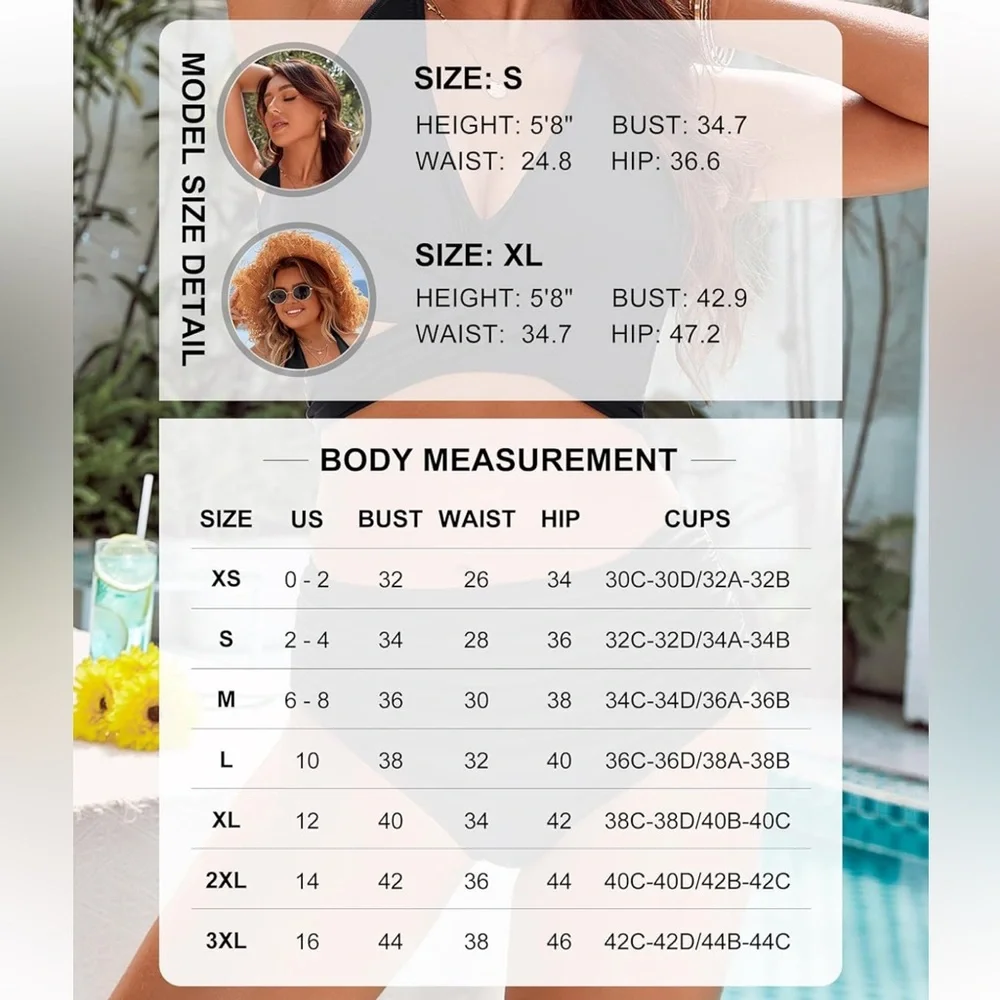 Blooming Jelly black two piece swim suit, size XXL, NWT. - Picture 16 of 16